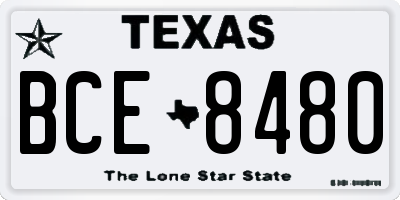 TX license plate BCE8480