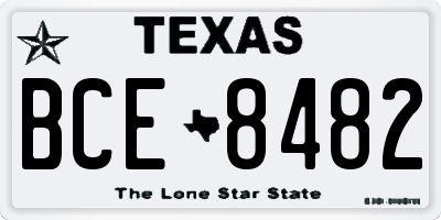 TX license plate BCE8482