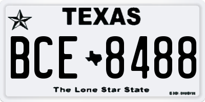 TX license plate BCE8488