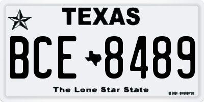 TX license plate BCE8489