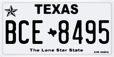 TX license plate BCE8495