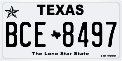 TX license plate BCE8497