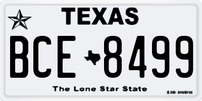 TX license plate BCE8499