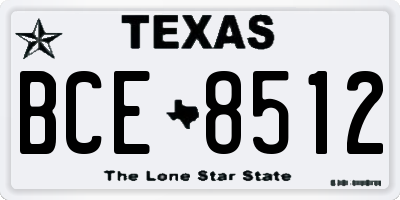 TX license plate BCE8512