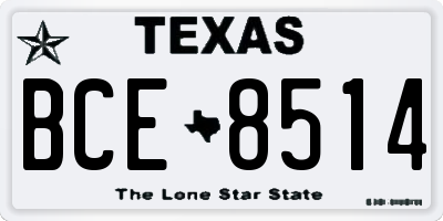 TX license plate BCE8514