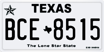 TX license plate BCE8515