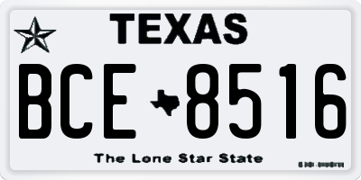TX license plate BCE8516