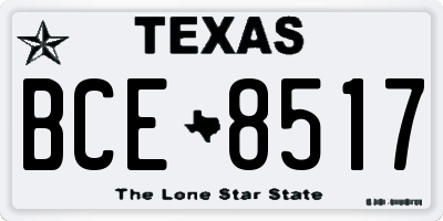 TX license plate BCE8517