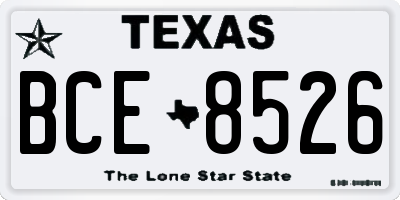 TX license plate BCE8526