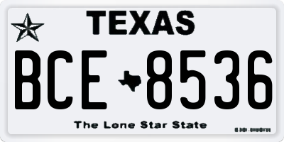 TX license plate BCE8536