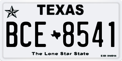 TX license plate BCE8541