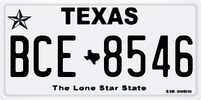 TX license plate BCE8546