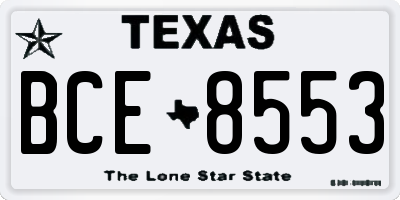TX license plate BCE8553