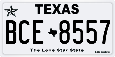 TX license plate BCE8557