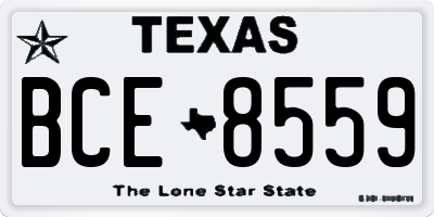 TX license plate BCE8559