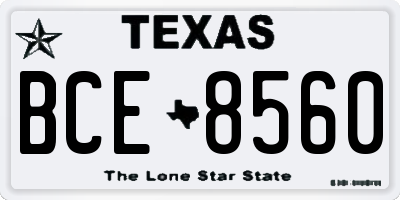 TX license plate BCE8560