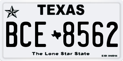 TX license plate BCE8562