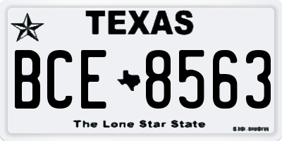 TX license plate BCE8563