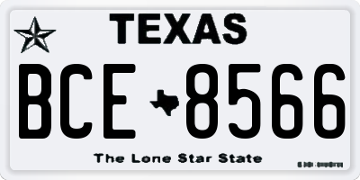 TX license plate BCE8566