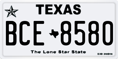 TX license plate BCE8580