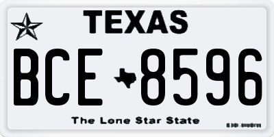 TX license plate BCE8596