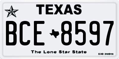 TX license plate BCE8597
