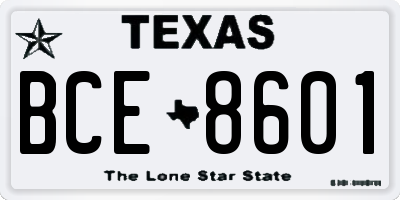 TX license plate BCE8601