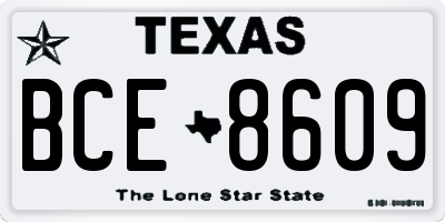 TX license plate BCE8609