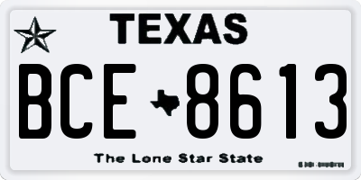 TX license plate BCE8613