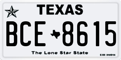 TX license plate BCE8615