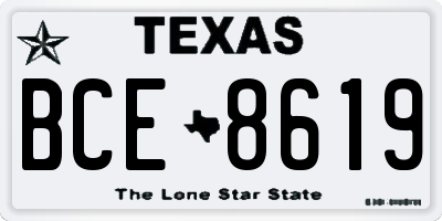 TX license plate BCE8619