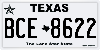 TX license plate BCE8622