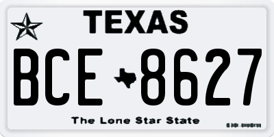 TX license plate BCE8627