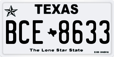 TX license plate BCE8633