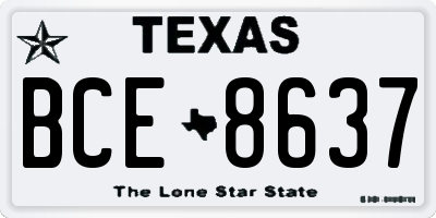 TX license plate BCE8637
