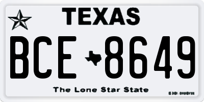 TX license plate BCE8649