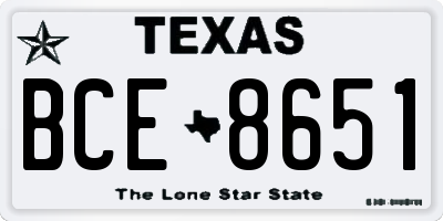 TX license plate BCE8651