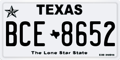 TX license plate BCE8652