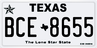 TX license plate BCE8655