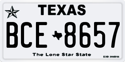 TX license plate BCE8657