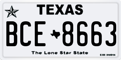 TX license plate BCE8663