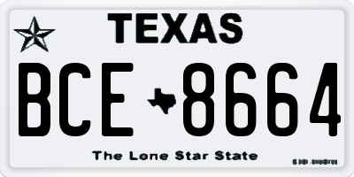 TX license plate BCE8664