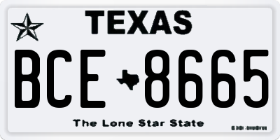 TX license plate BCE8665