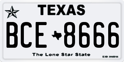 TX license plate BCE8666