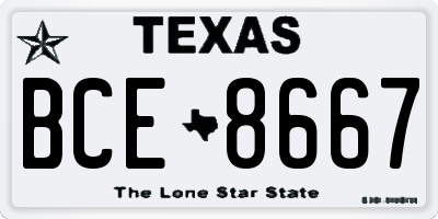 TX license plate BCE8667