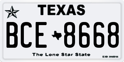 TX license plate BCE8668
