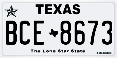 TX license plate BCE8673