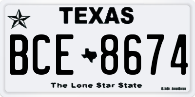 TX license plate BCE8674