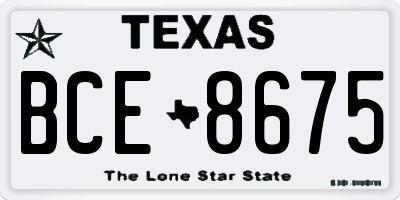 TX license plate BCE8675