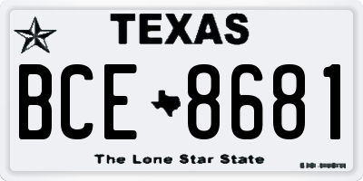 TX license plate BCE8681